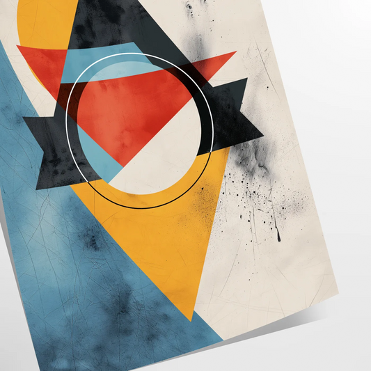 elegance geometric minimal art stunning orange blue poster wall stylish gift artwork decor modern flair print addition collection